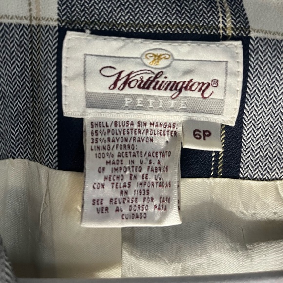 Vintage Worthington Petite Plaid Blazer | Size 6P - Picture 6 of 6